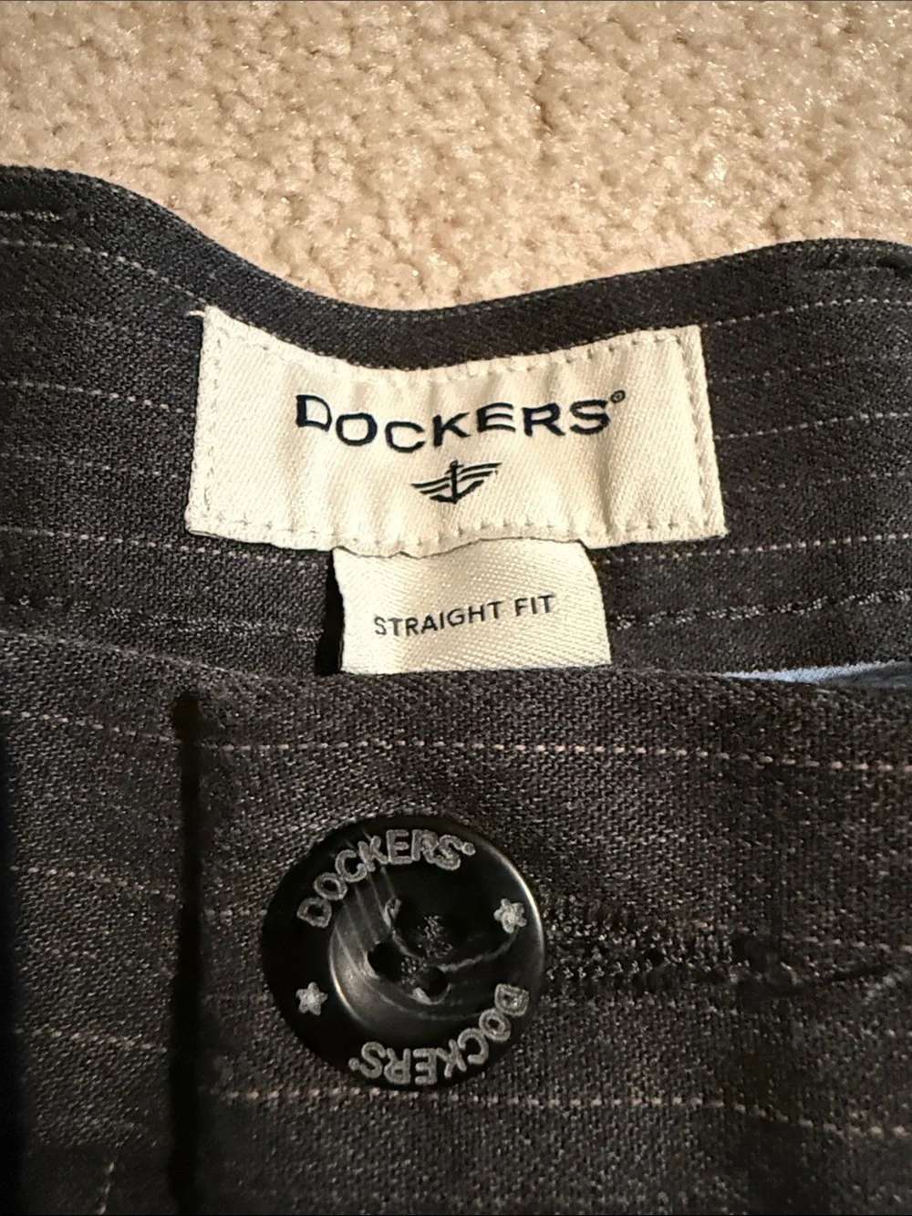 Dockers Straight Fit Dark Gray Pinstripe Pants